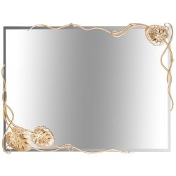 Зеркало настенное Monstera Deliciosa (Монстера) прямоугольное 80х60 Айвори