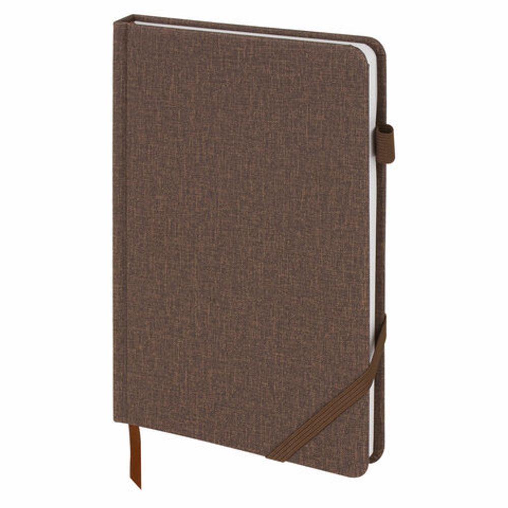 Ежедневник недатированный А5 138x213 мм BRAUBERG "Finest" под кожу, резинка, 136 л., коричневый, 111870