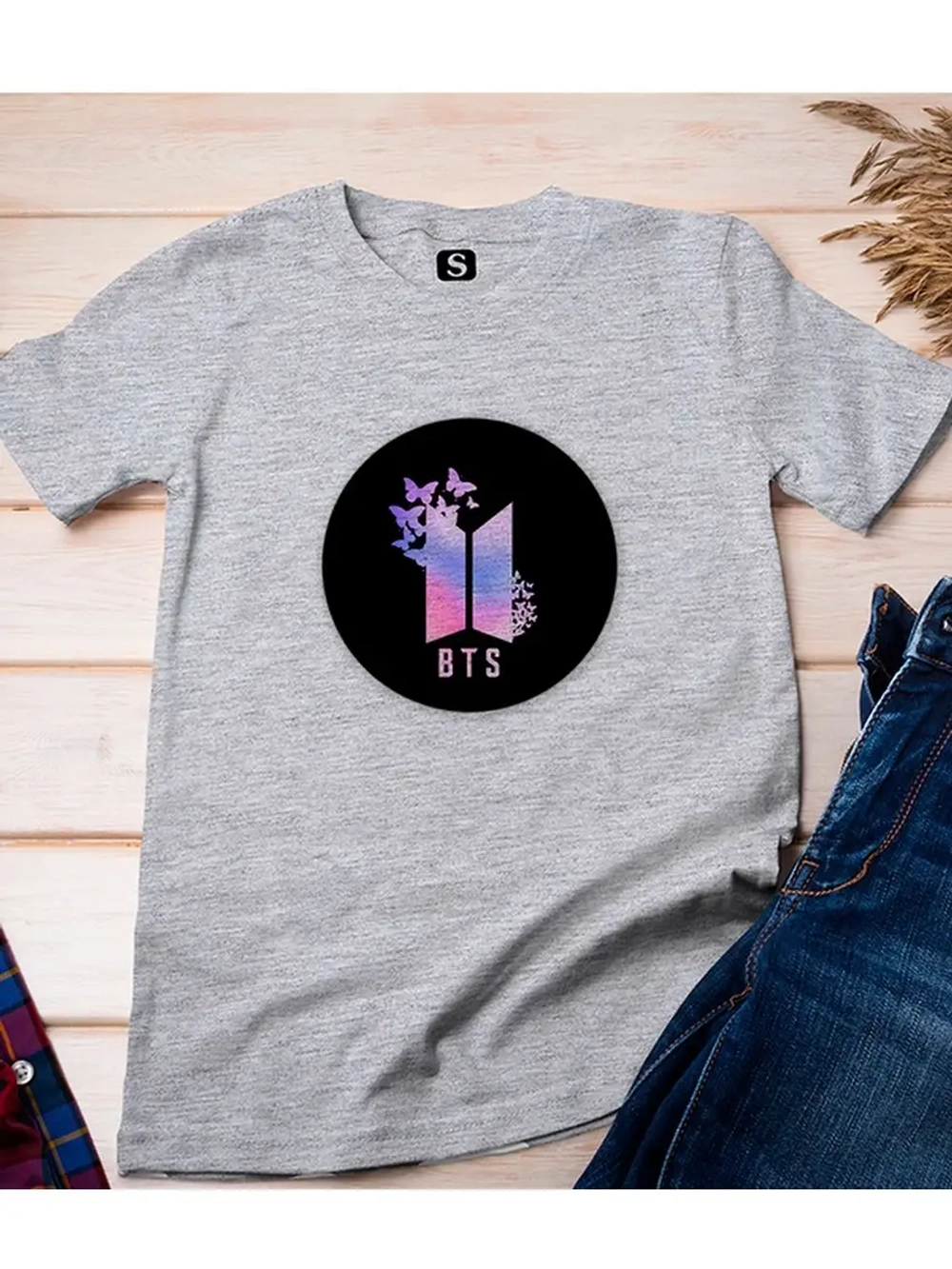 Футболка женская/с принтом BTS/оверсайз/BTS одежда