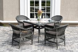 "Сицилия" обеденная группа плетеная, цвет графит
