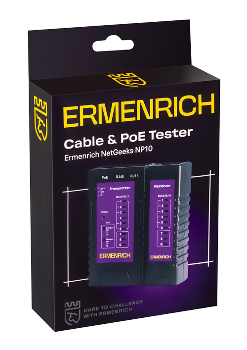Кабельный тестер Ermenrich NetGeeks NP10, фиолетовый