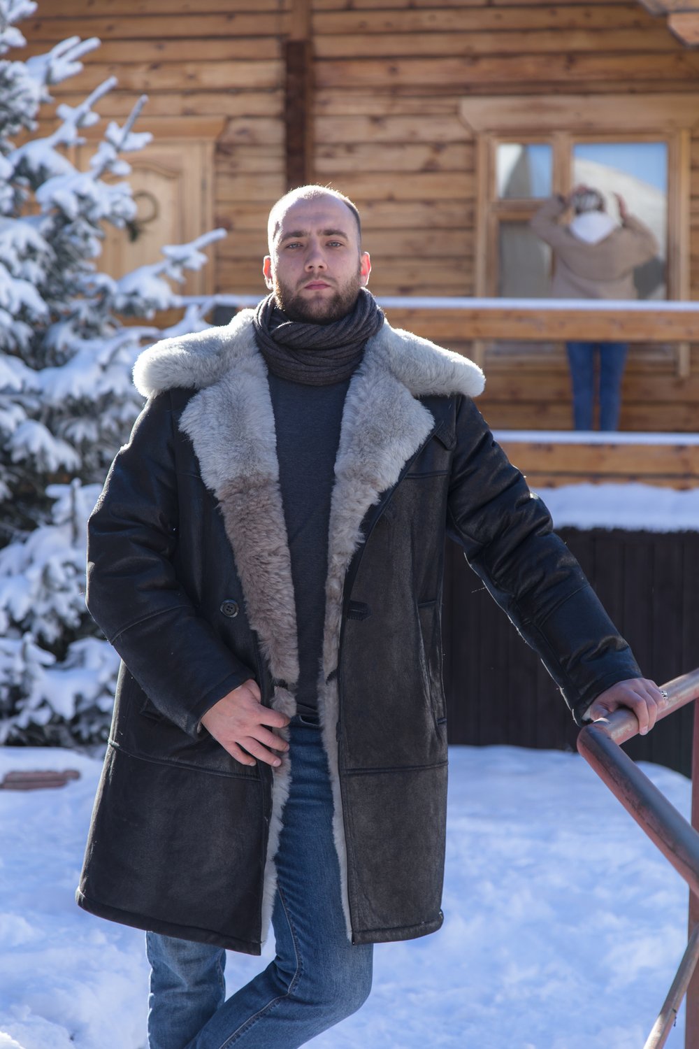 мужской тулуп из овчины