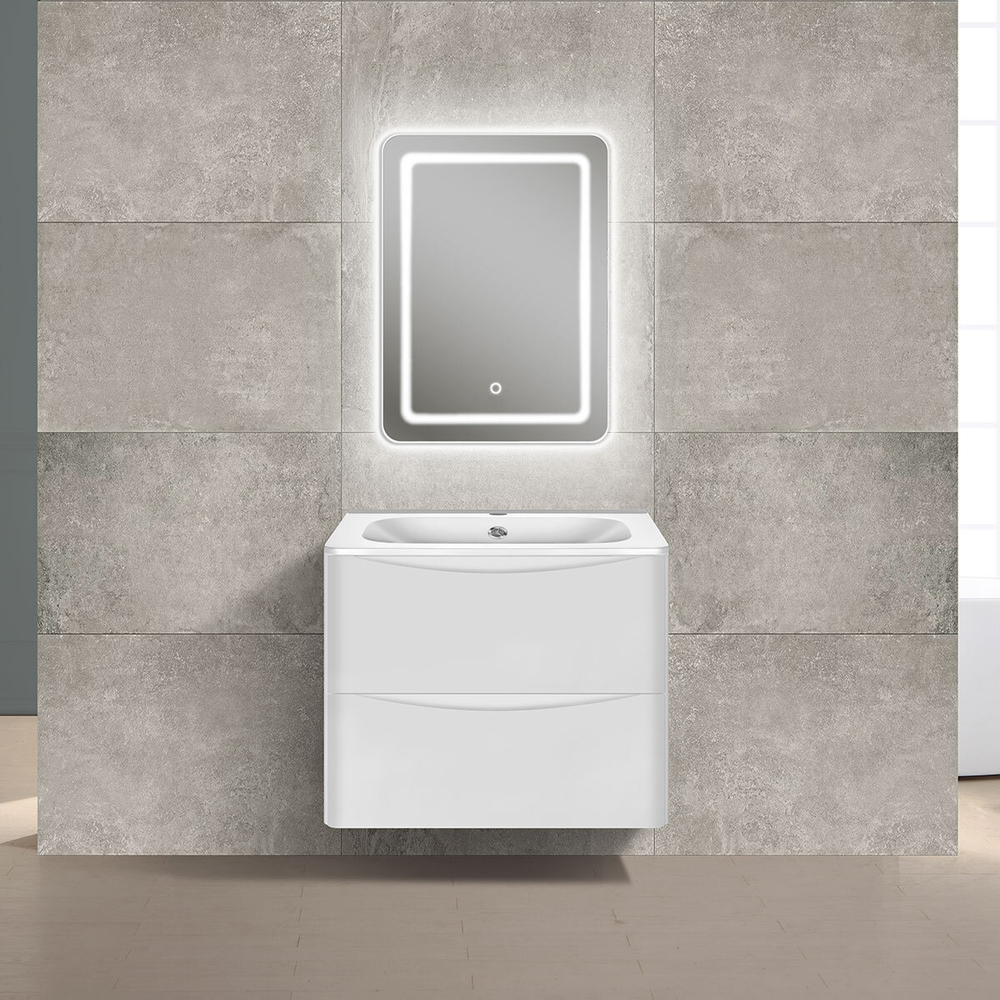 Тумба под раковину Vincea Paola 600 подвесная, 2 выкатных ящика soft close, G.White