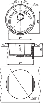 Кухонная мойка Florentina ЛОТОС 510 схема
