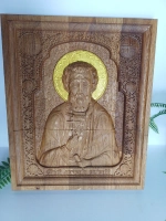 Освященная Икона Св. Евгений Севастийский, дуб 26,5х22 см