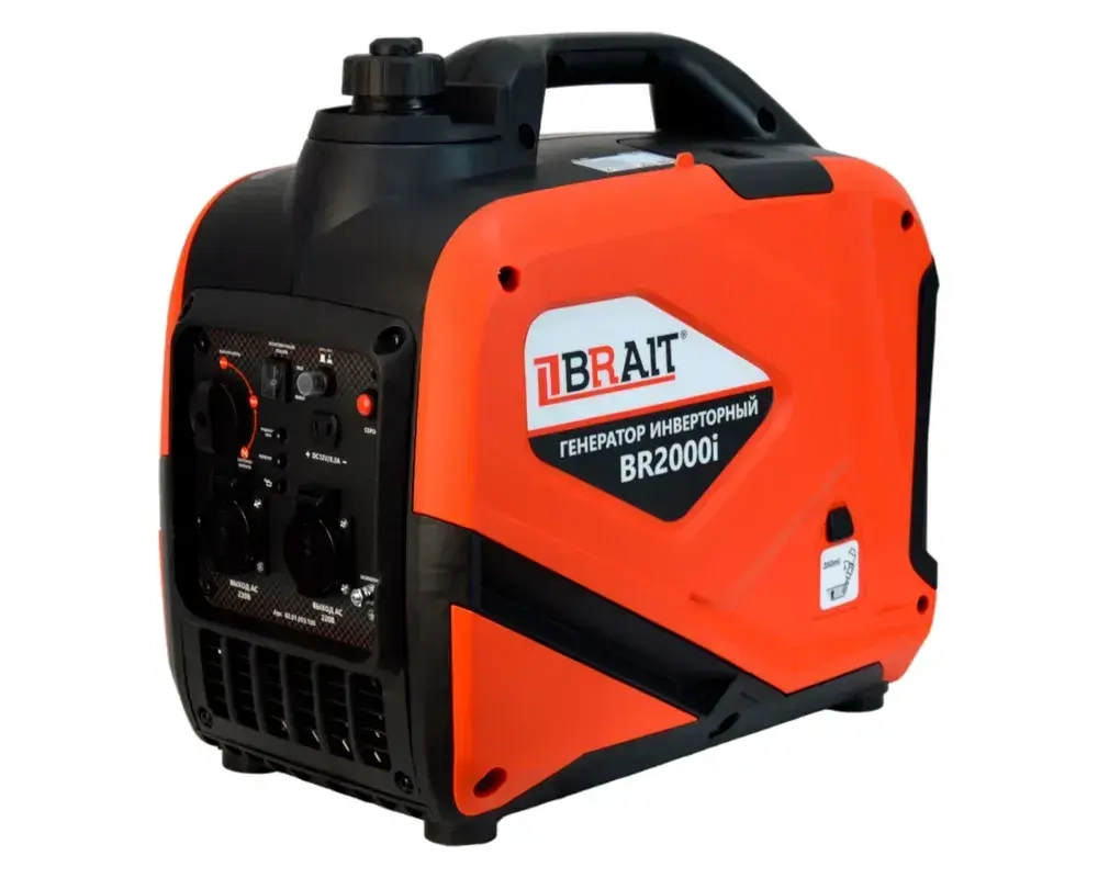 Генератор бензиновый инверторный Brait BR-2000i ( 2 кВт, бак 5.6 л, ручной запуск ) / бензогенератор / резервный источник питания