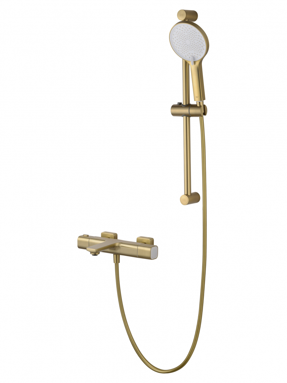 Смеситель для ванны с душевым гарнитуром и термостатом WONZON & WOGHAND SOLID, Брашированное золото (WW-C2011-A-BG)