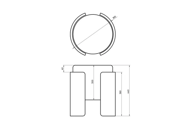 Пуф Lagom (бордовый FiberGuard, натуральный дуб)