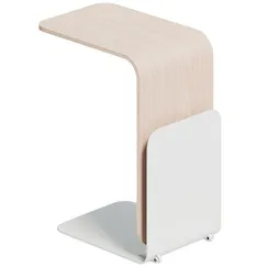 Журнальный столик Stolik 90, дуб беленый/белый