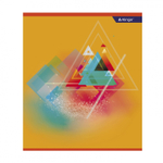 Тетрадь 36л., А5, клетка, Alingar "New line", скрепка, мелованный картон (стандарт) , блок офсет, 4 дизайна в пленке т/у