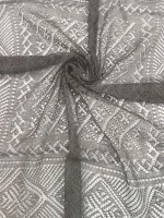 Оренбургский пуховый платок-паутинка А80-03 серый