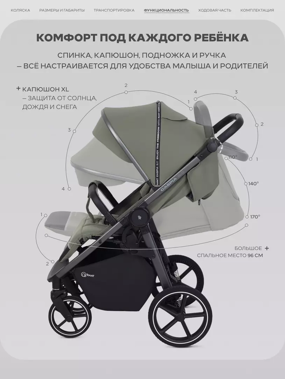 Прогулочная коляска Rant Caspia Soft RA100