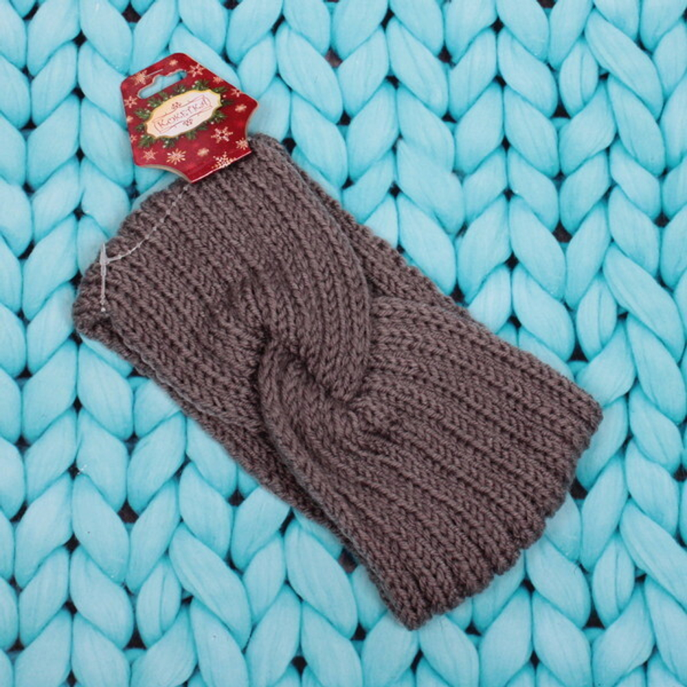 Повязка на голову теплая «Winter style», микс 6 цветов, 10*20см (Подвес Кокетка - Зима)