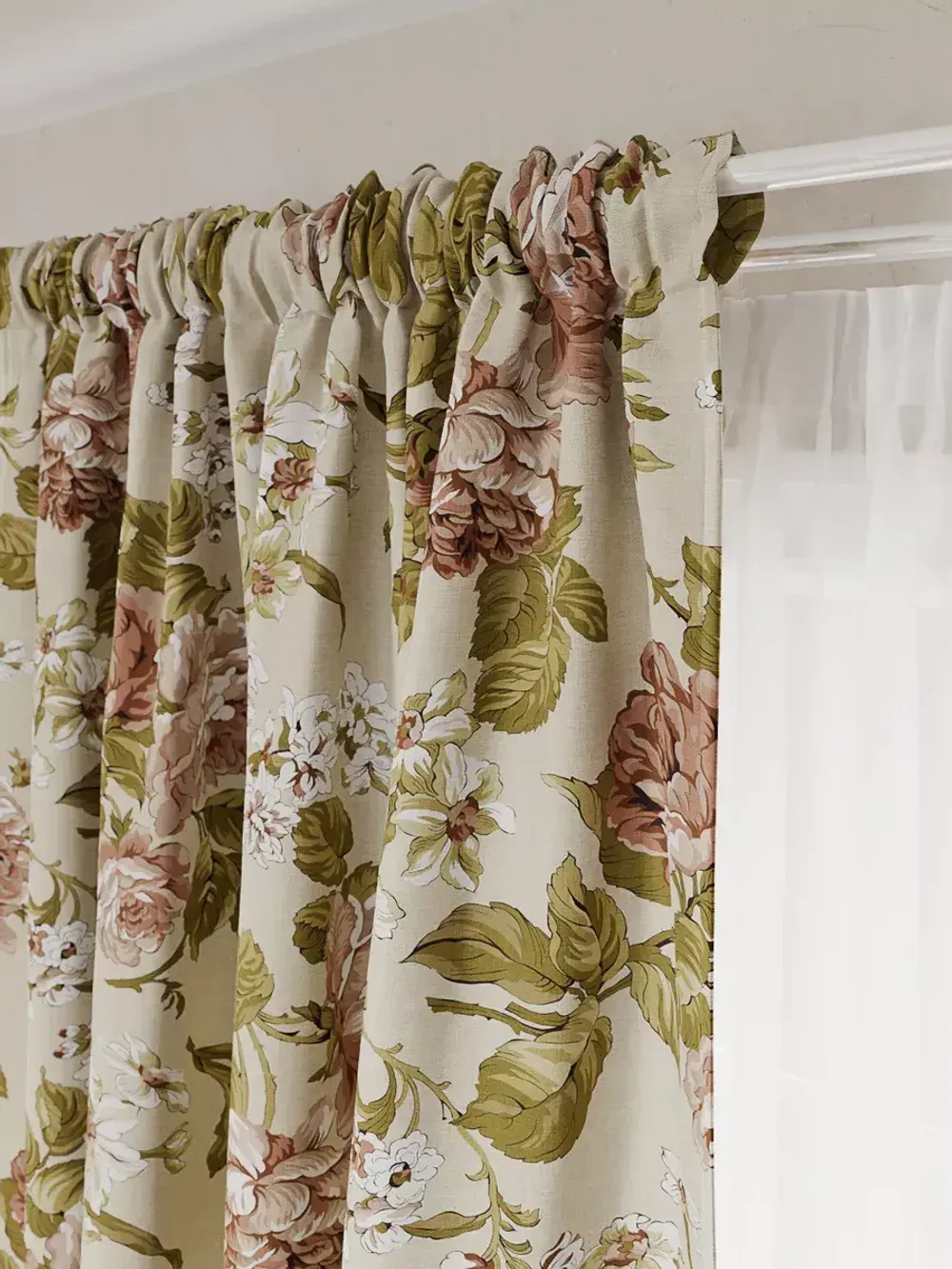 Штора тканевая на кухню, для спальни "Роза" 150х200 1шт