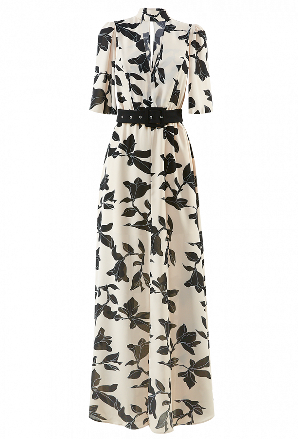 Длинное платье с разрезом и с поясом 29-01-20 SS