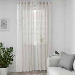 IKEA GLESGRÖE  (ИКЕА ГЛЕСГРÖЕ)  -  Шторы, 2 шт, на ленте/серая, 145x300 см