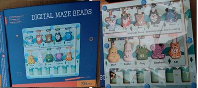 Развивающая игрушка деревянная Лабиринт магнитный с шариками животные, коробка C-41757