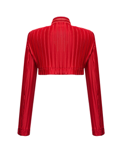 Жакет укороченный гофре из шелка