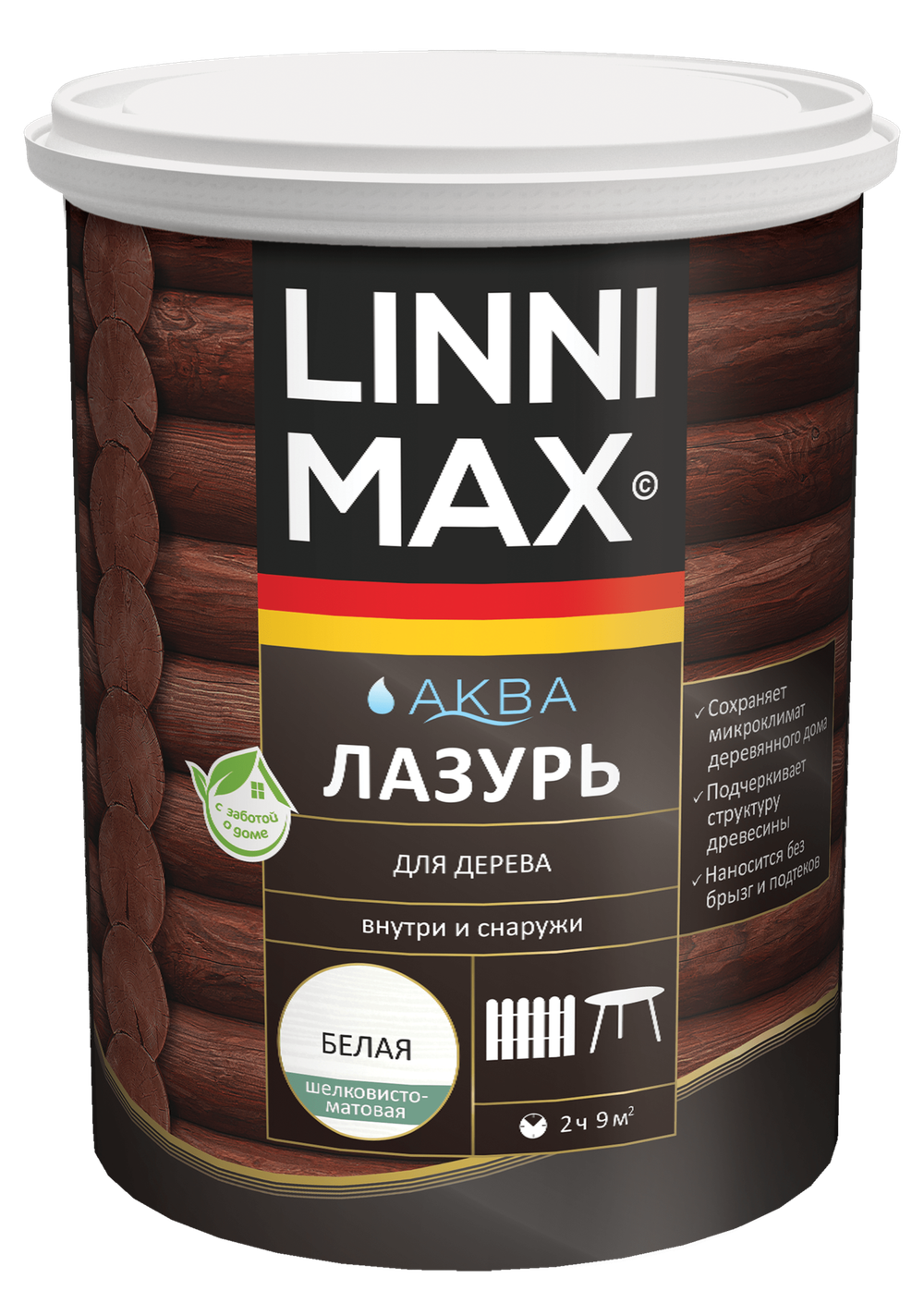 LINNIMAX Аква Лазурь для дерева