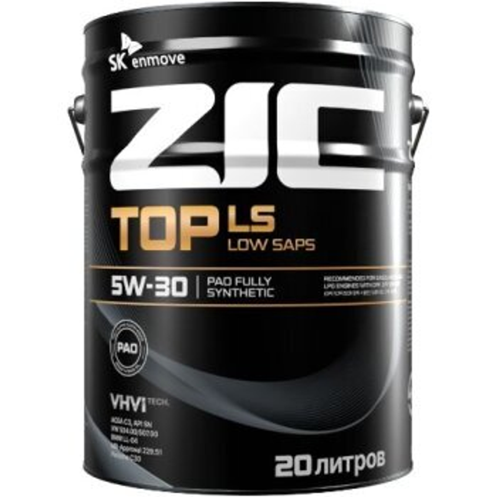 Масло моторное ZIC TOP LS 5w30 SN/CF ACEA C3 20л