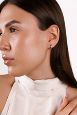 Серьги - конго "Битые" в серебре