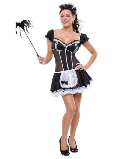 Роковая служанка ML (44-46) (Цвет: черный с белым)