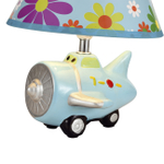 Настольный светильник 1x40Вт E14, керамика/бумага, голубой