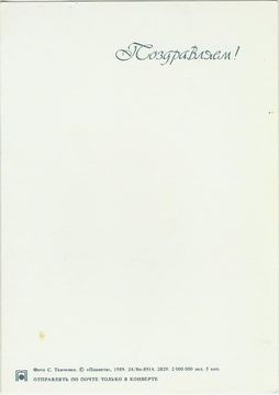 Открытка (почтовое вложение) "Поздравляем!" фото С. Ткаченко