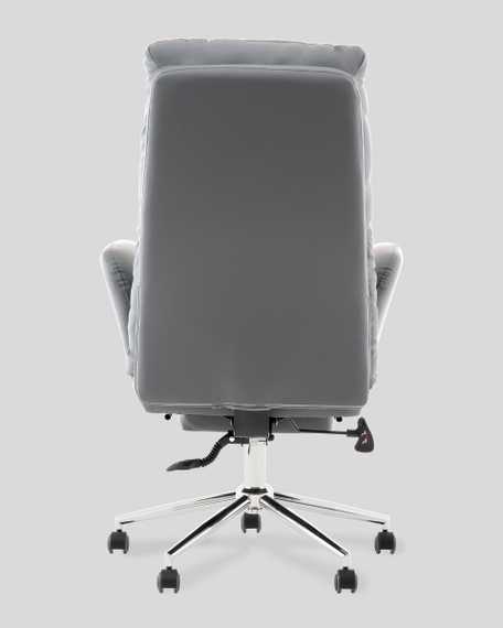 Кресло руководителя TopChairs Solid с оттоманкой серый