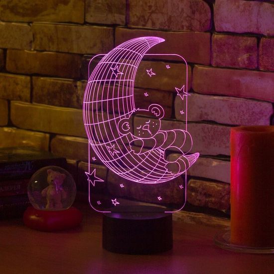 3D светильник с 7 цветами свечения