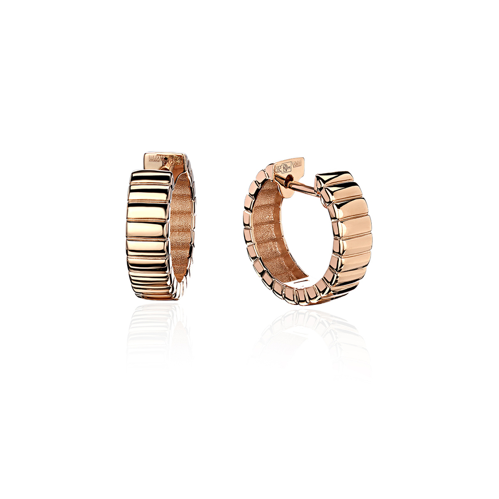 Серьги конго из красного золота 585 пробы JA-S-С0114073