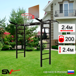 Уличная шведская стенка Sv Sport рукоход У5051К (Турник/Щит баскет/Кронш бокс)