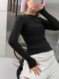 Лонгслив женский арт. 02 цвет "чёрный"