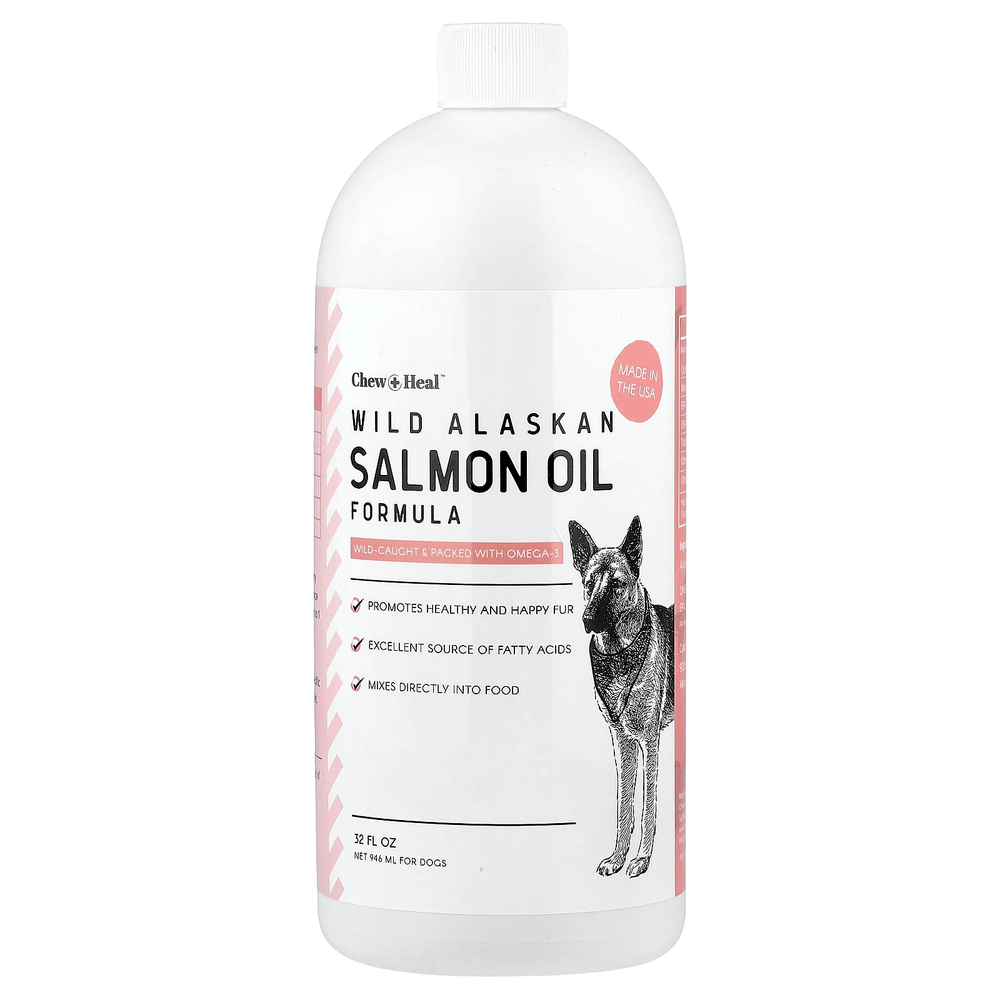 Chew + Heal, формула с жиром дикого аляскинского лосося, для собак, 946 мл (32 жидк. унции)