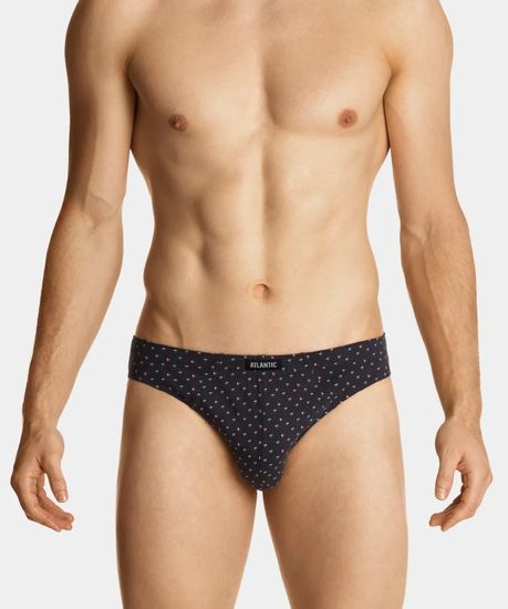 Мужские трусы (3шт) слипы спорт Atlantic 3MP-100, серо-голубой + черный + графитовый