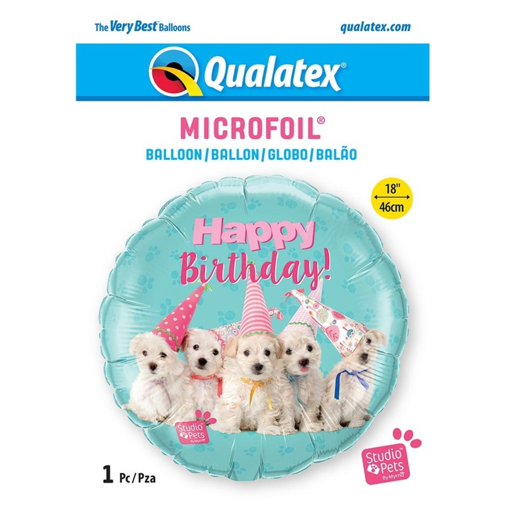 Фольгированный шар «Happy Birthday. Щенки», 46 см