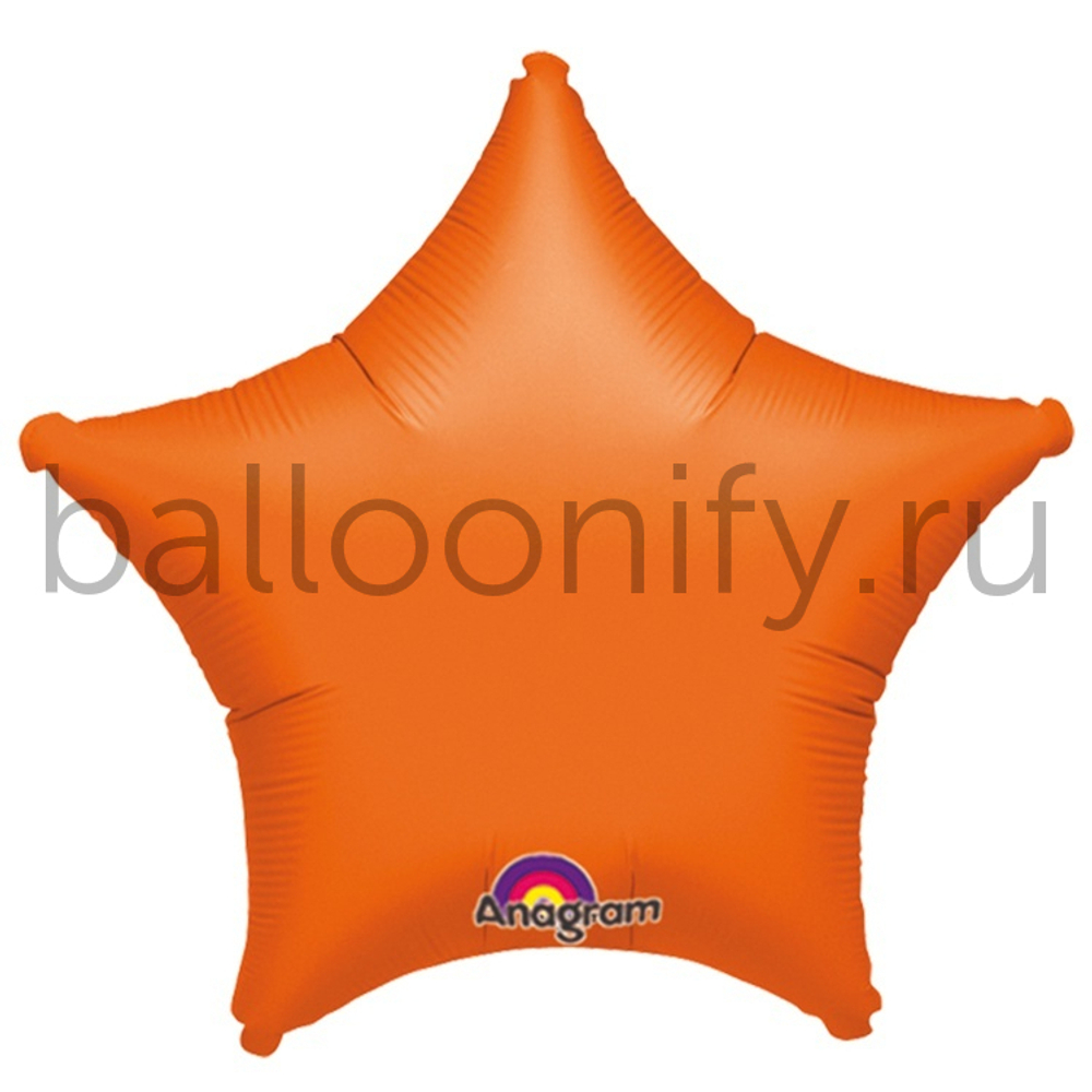 Фольгированная фигура, звезда, 19"/48СМ Металлик Orange