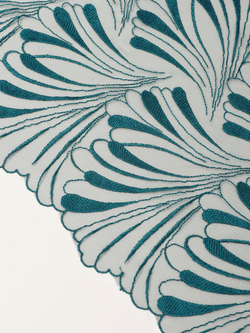 Вышивка на сетке изумруд неэластичная ширина 30 см