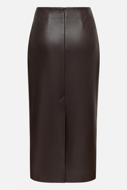 Юбка миди из экокожи