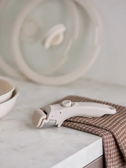 Набор посуды для приготовления со съемной ручкой smart ceramic, 7 предметов, молочный