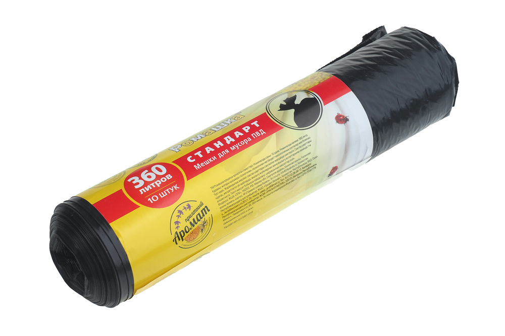 Мешки для мусора 360л Ромашка ПВД 120х160см 30мкм 10шт./рул. цена за рул.