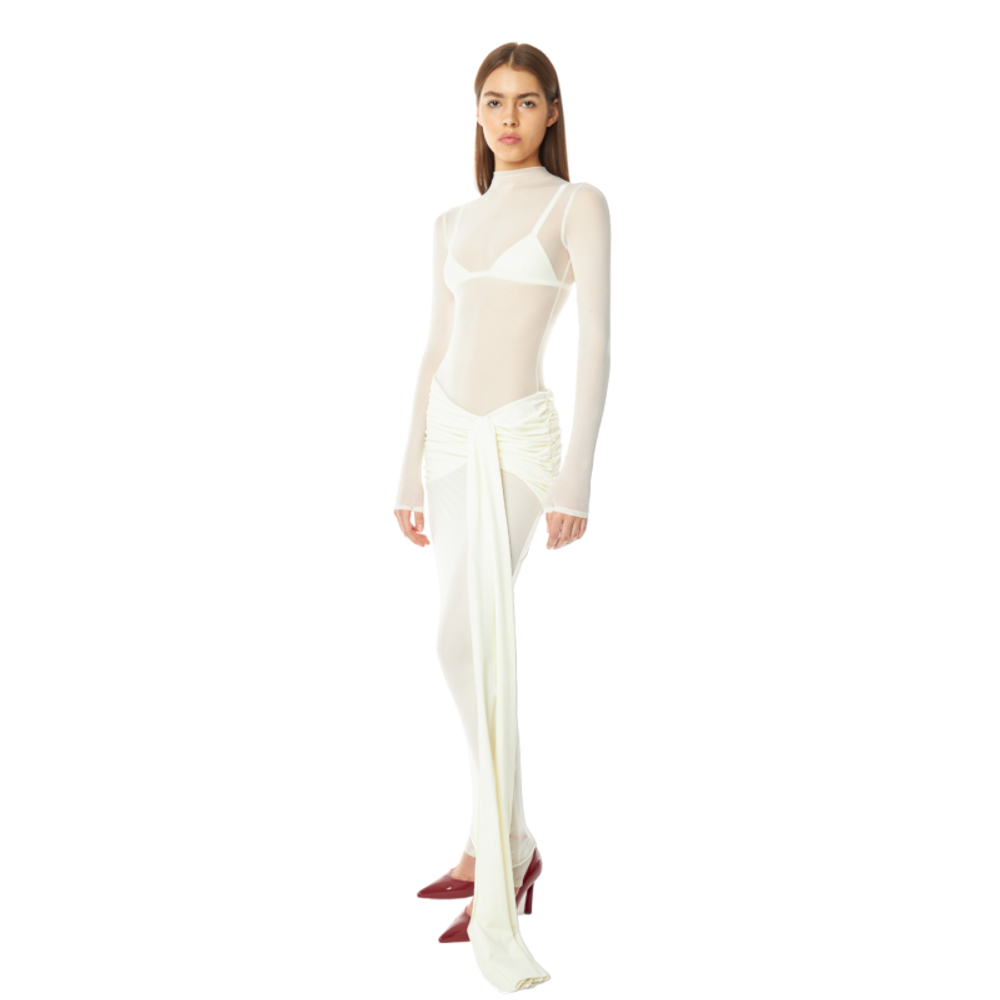 Комплект: платье, лиф, юбка со шлейфом из бифлекса