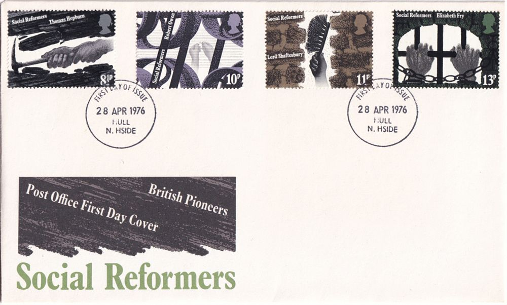 Конверт Первого дня Великобритании от 28 апреля 1976 года с четырьмя марками и спецгашением