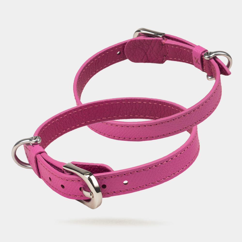 Ошейник 13мм PB Теленок Фуксия Saffiano