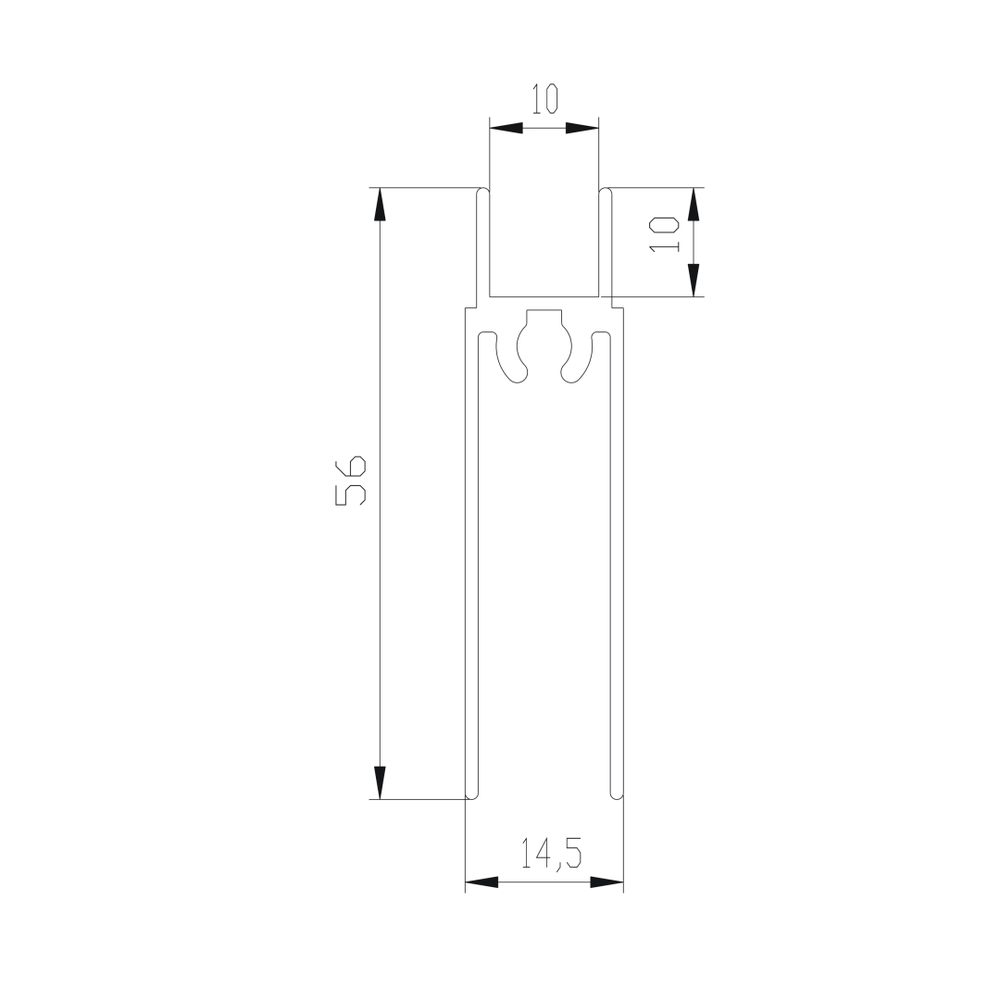 СТАНДАРТ Рамка нижняя двери (5,40 м) белый матовый (ПВХ) (AS0006) Aristo
