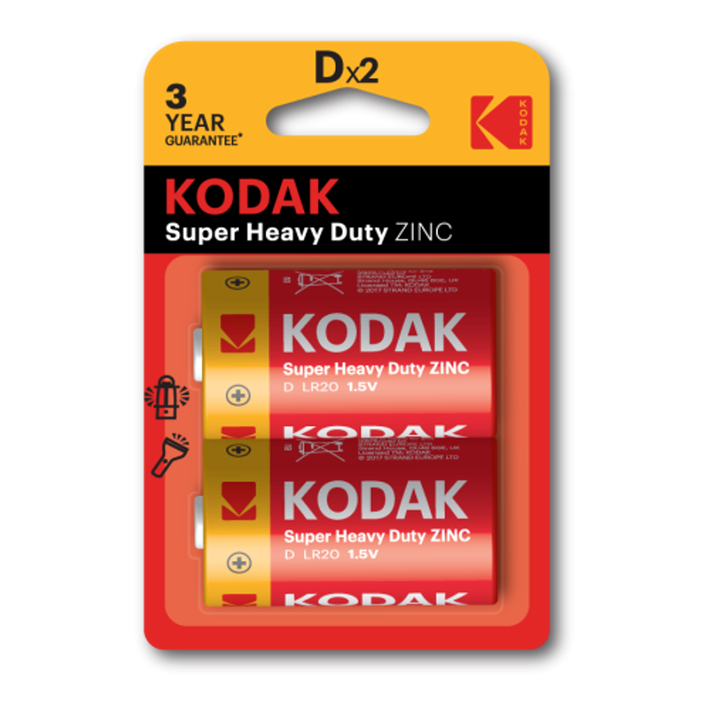 Батарейки Kodak R20-2BL SUPER HEAVY DUTY Zinc [KDHZ-2] | Kodak