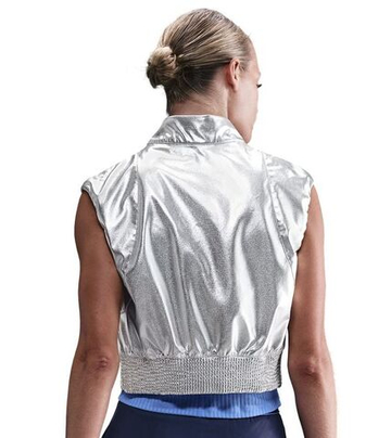 Женская теннисная жилетка Nike Court Slam Vest - metallic silver/black