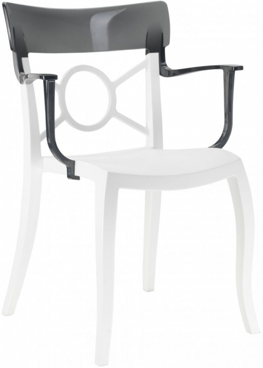 Кресло пластиковое Papatya Opera-K, белый, дымчатый