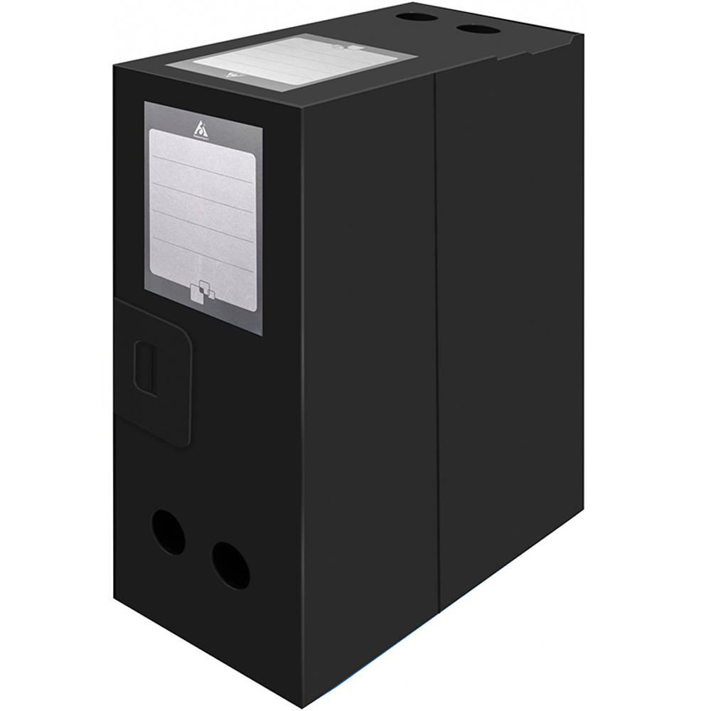 Архивный короб Бюрократ, вырубная застежка, 330x100x245 мм, 800 мкм, пластик, черная