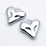 Подвеска Сердце, цвет серебро (родий), размер 25*25 мм, цена за 1 шт